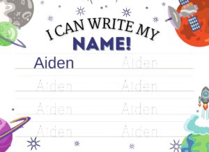 Aiden Free Printables Tracing Name Worksheets