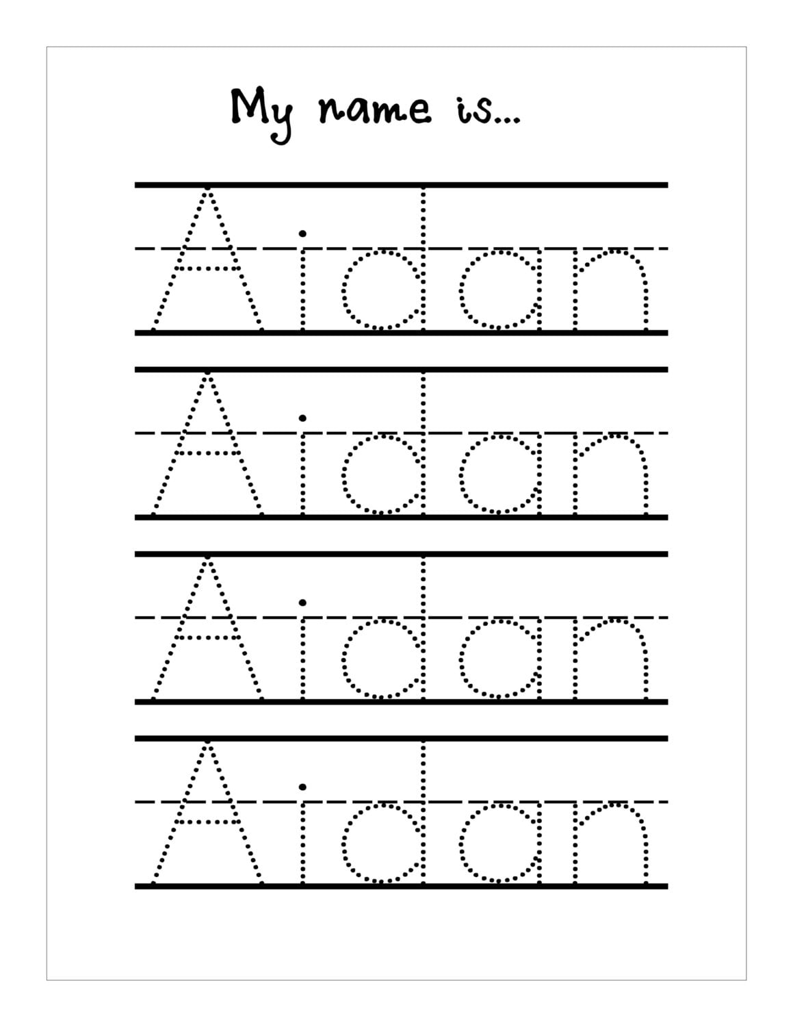 Name Trace Worksheet DIGITAL FILE Printable For Pre Etsy