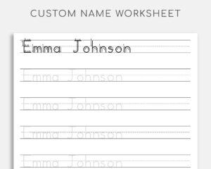 Custom Name Tracing Printables Worksheets