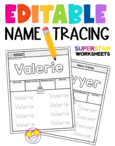 Editable Name Spelling And Tracing Printables