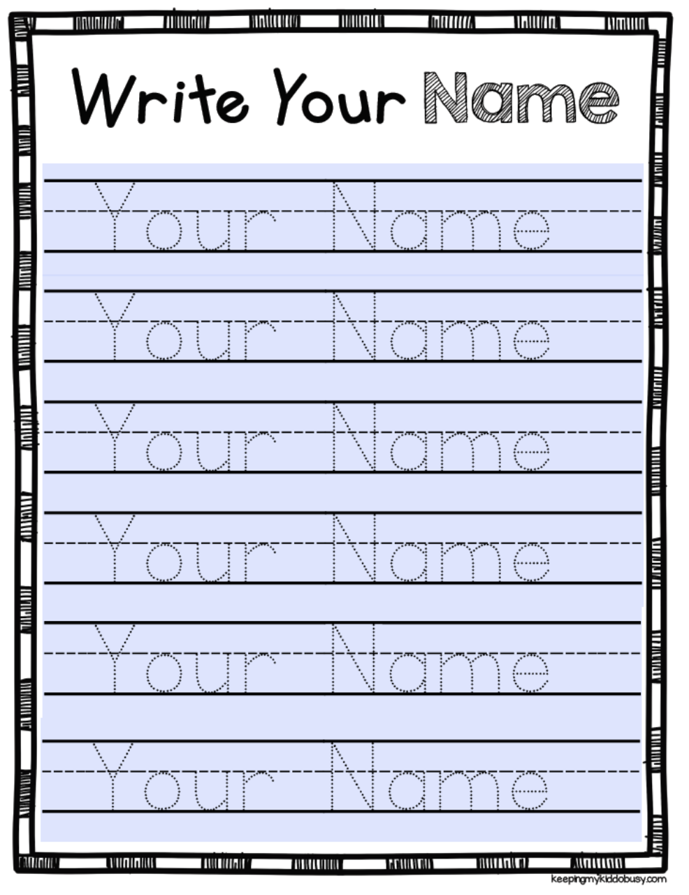 Editable Name Spelling And Tracing Printables