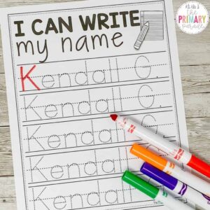 Editable Name Tracing For Kindergarten