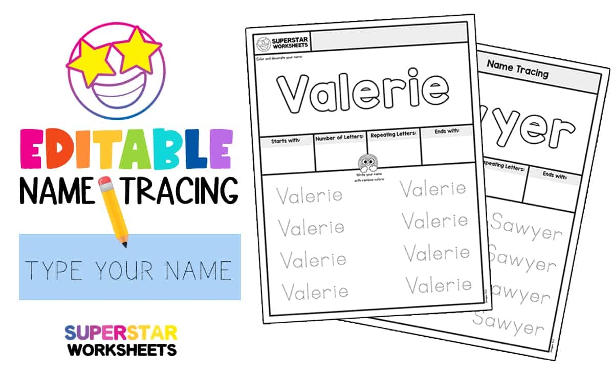 Editable Name Tracing Printables Worksheets