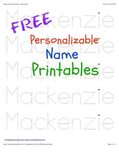 Free Dotted Names For Preschool With Lines