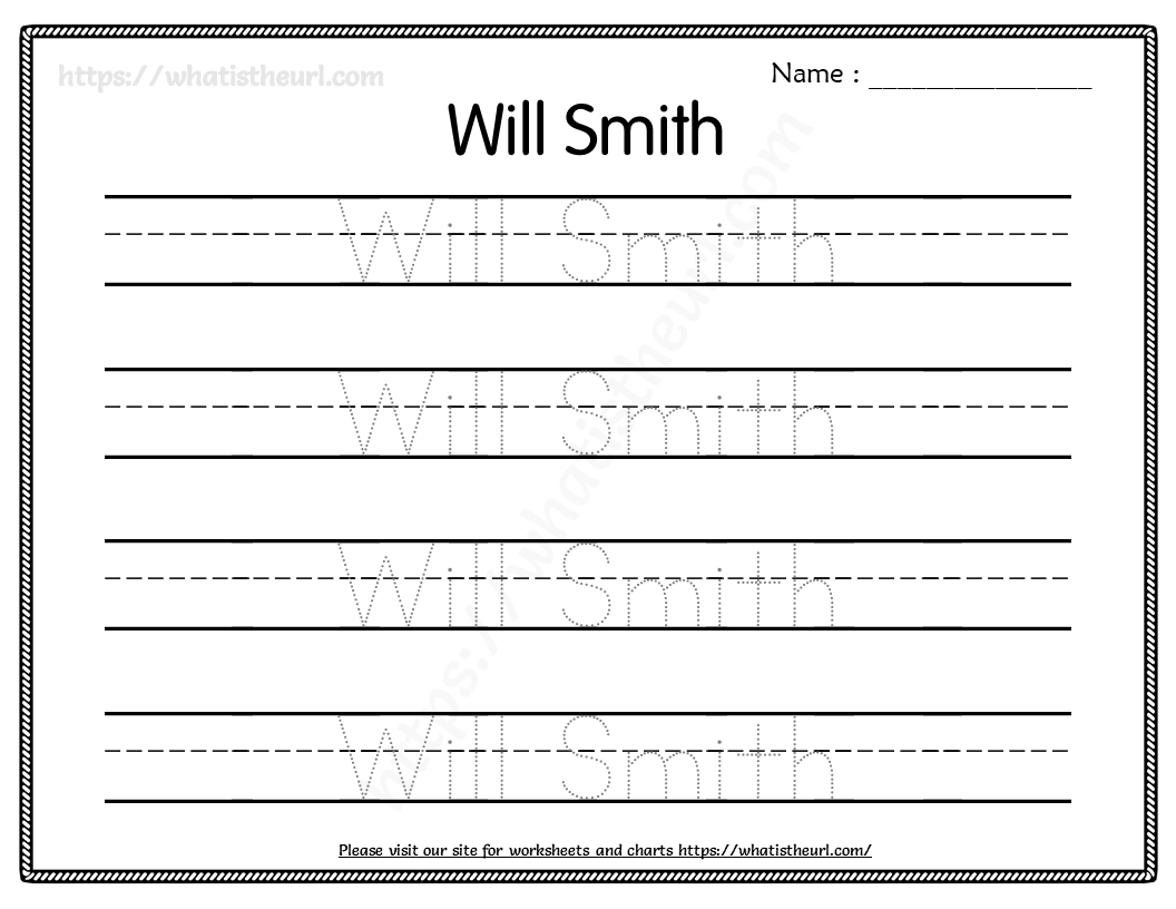 Free Name Tracing Printables With Lines