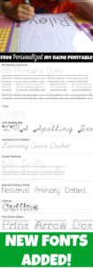 Free Name Tracing Worksheet Printables Font Choices