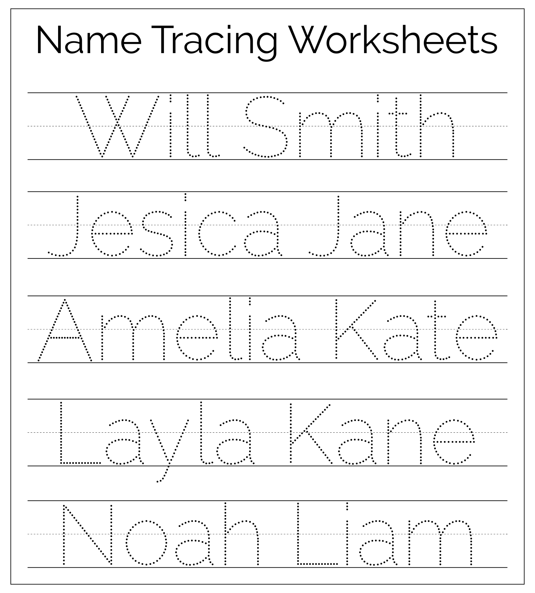 10 Best Preschool Name Tracing Printable Printablee