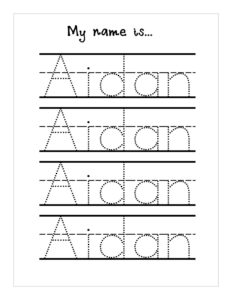 Free Printables Name Tracing Pages For Preschoolers