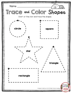 Free Printables Worksheets Tracing Names Of Shapes