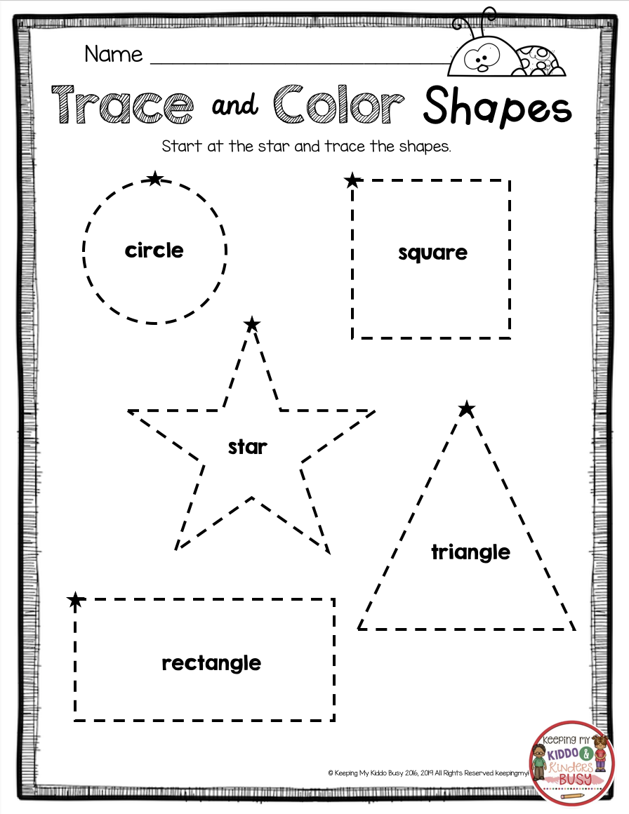 Free Printables Worksheets Tracing Names Of Shapes