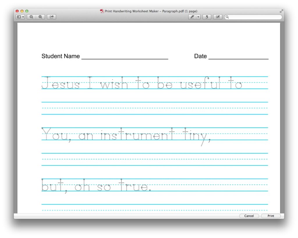 Make Your Own Handwriting Worksheets Name Tracing Printable 1012