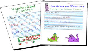 Make Your Own Handwriting Worksheets