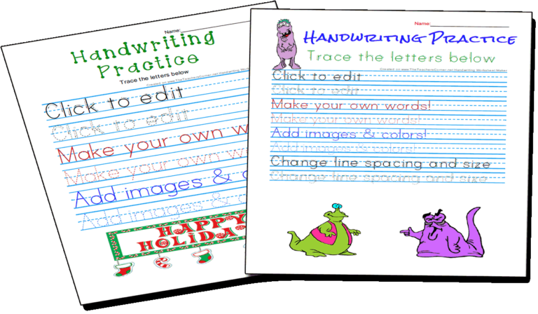 Make Your Own Handwriting Worksheets Name Tracing Printable 