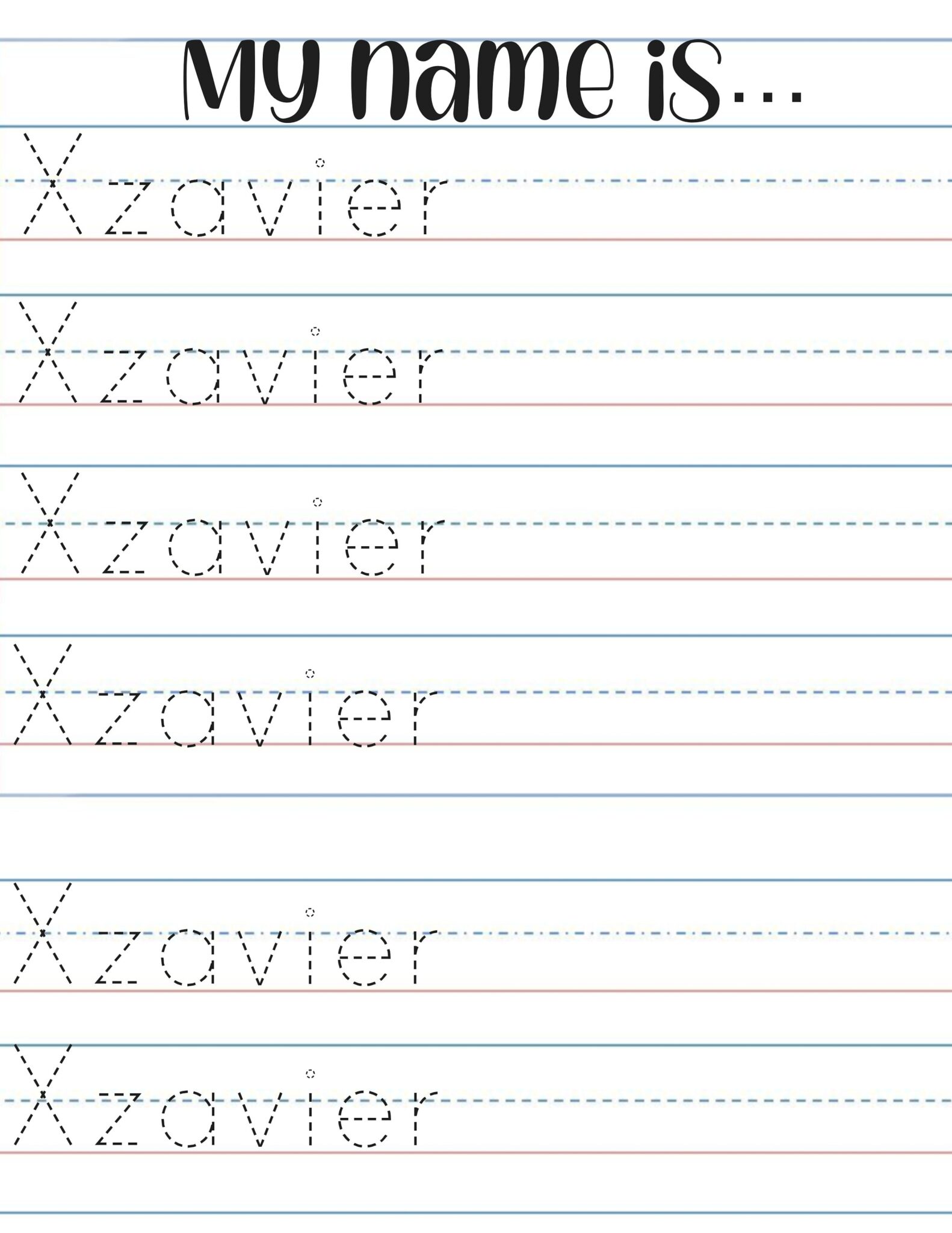 Make Your Own Printables Name Worksheet - Name Tracing Printable
