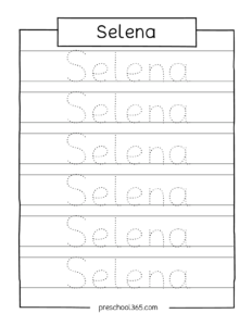 Elijah Alexander Malik Ajani Hannah Selena Saliha Preschool Name Tracing Sheet Preschool365