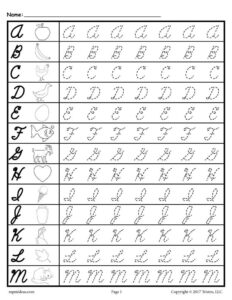 Name Tracing Printables Cursive