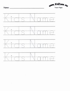 Name Tracing Printables Kidzone