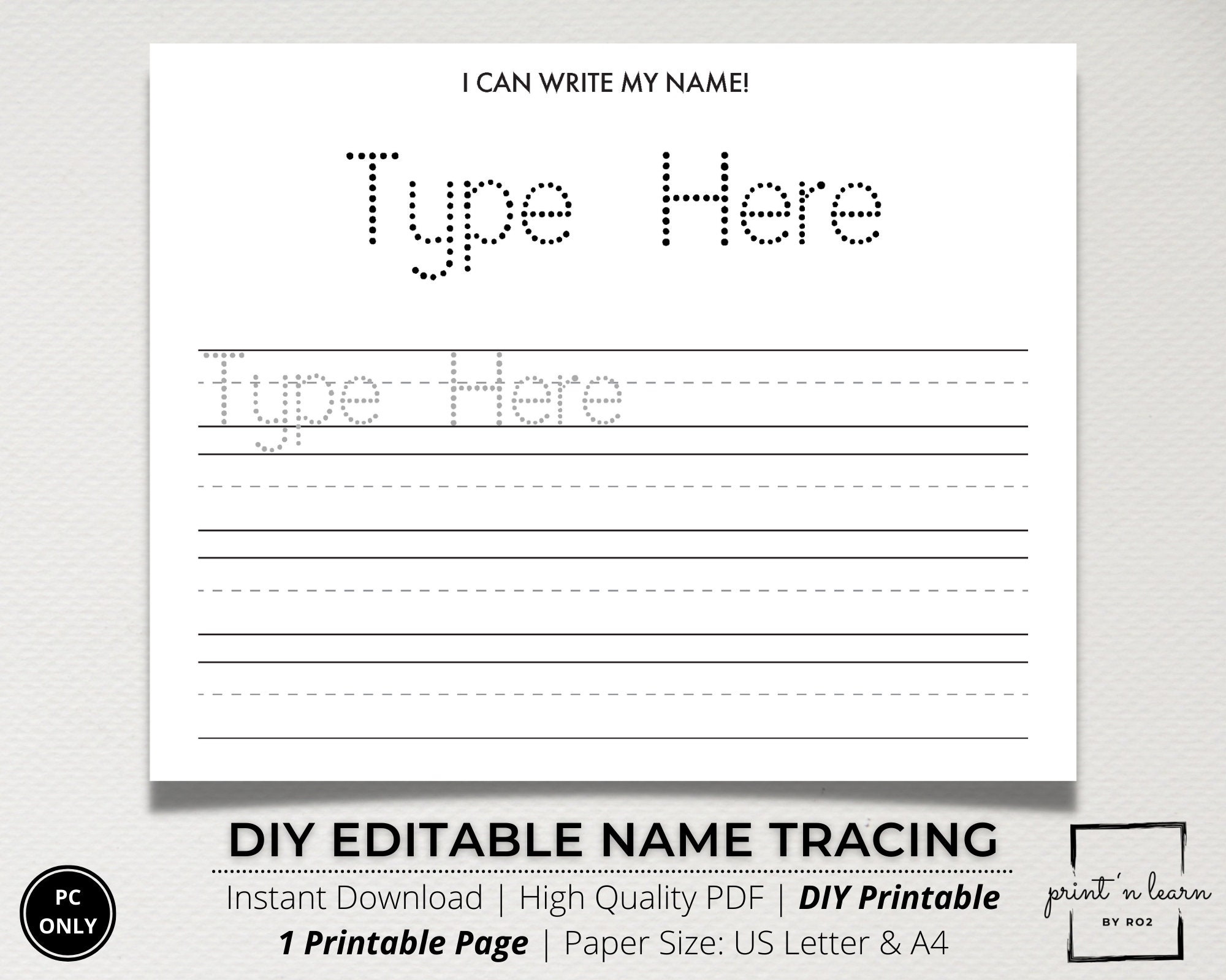 Printables Name Tracing In Handwriting With Large Fonts