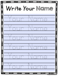 Printables Name Tracing Pages For Preschoolers