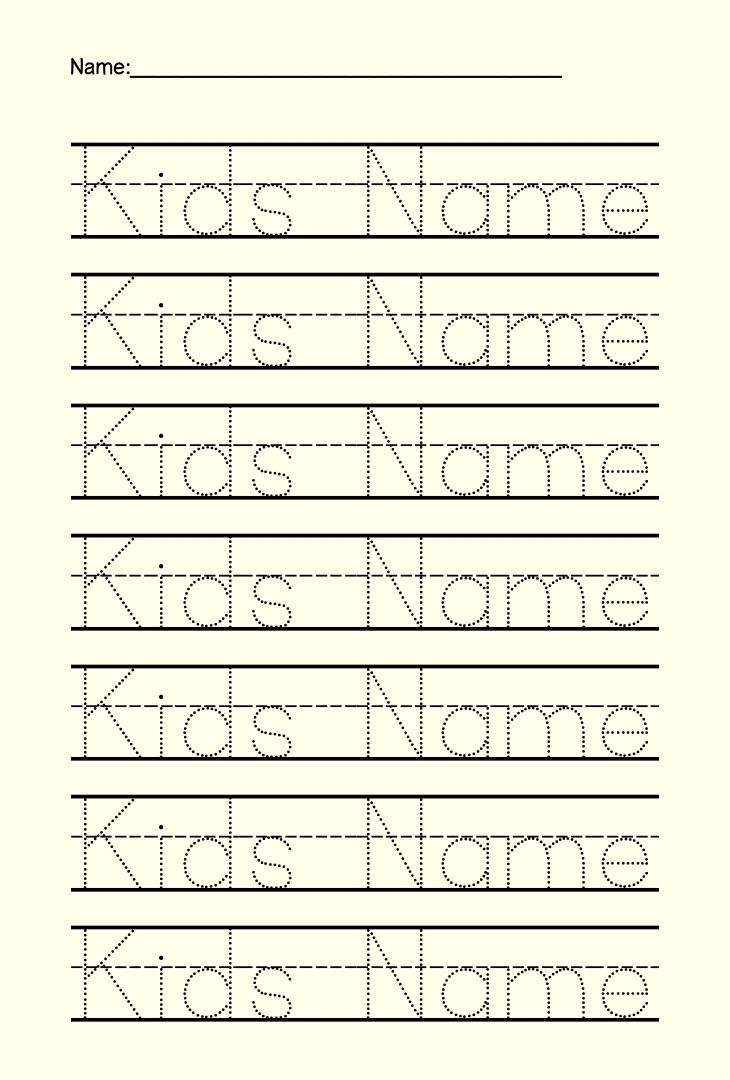 Tracing Names Worksheets For Kindergarten