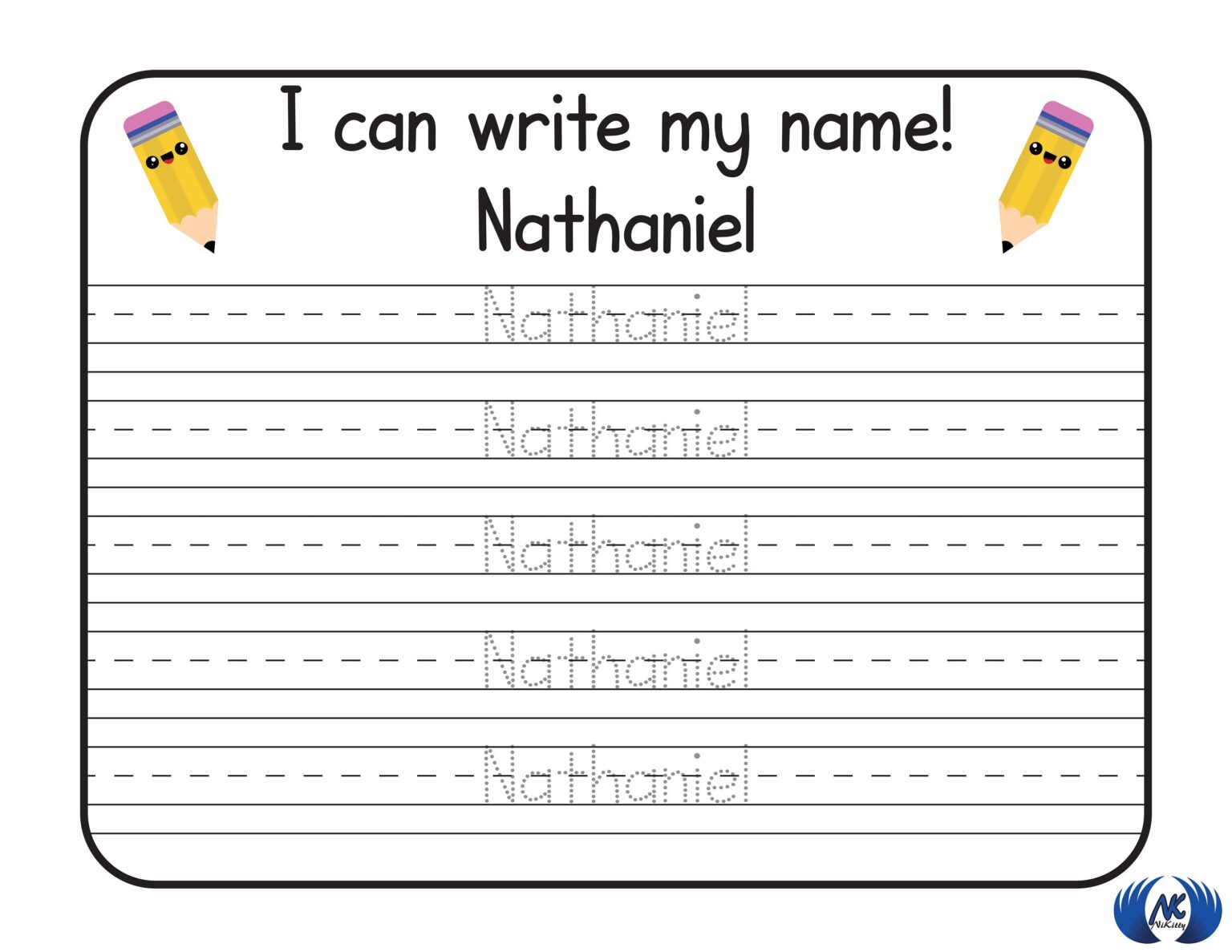 Tracing Printables Name Nathaniel Worksheets - Name Tracing Printable