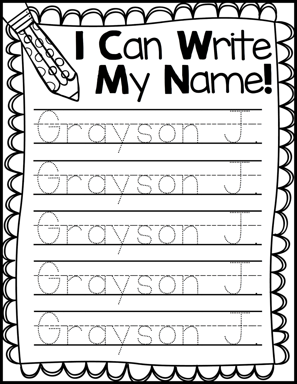 Tracing Your Name Printables Worksheets